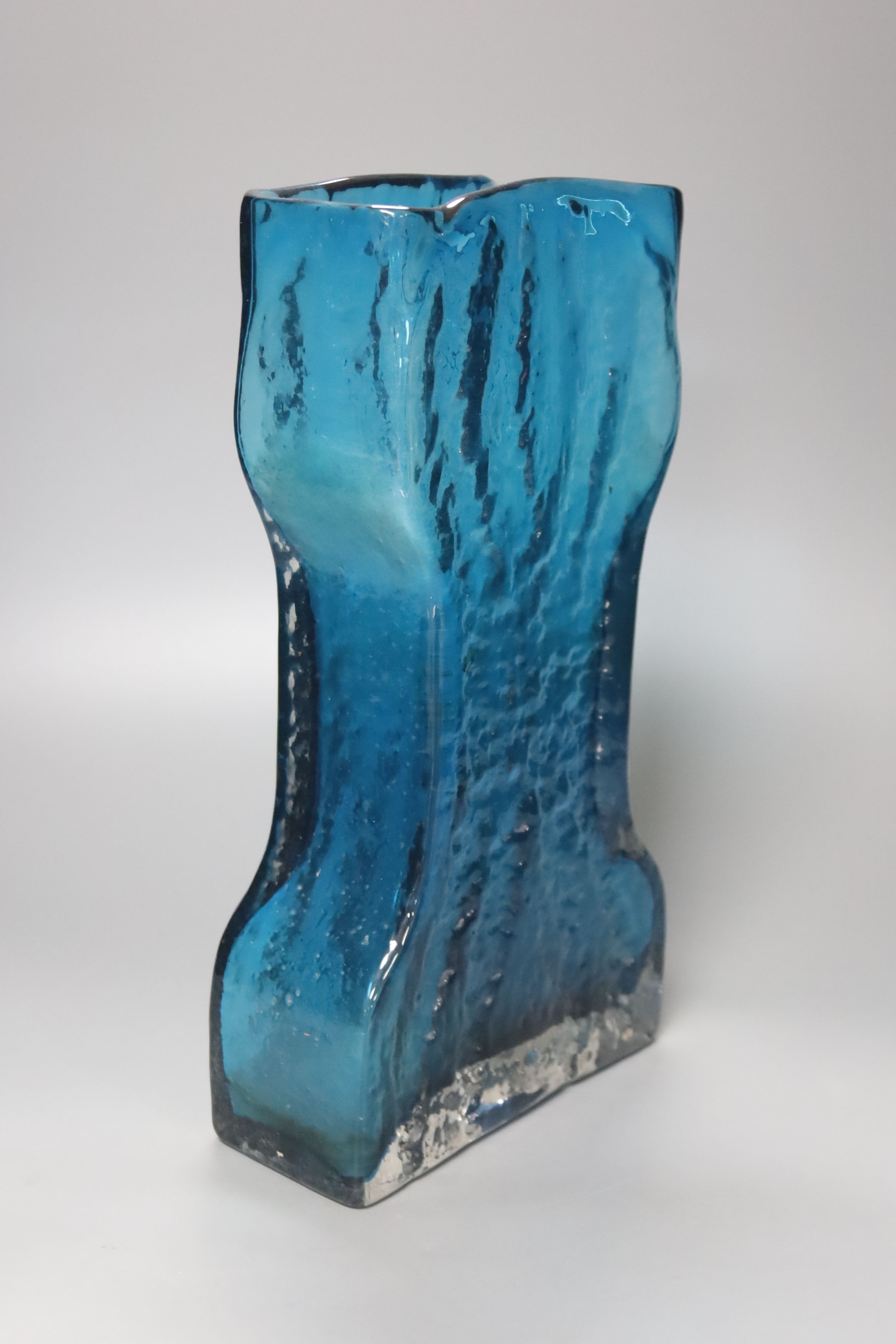 A Whitefriars Kingfisher blue waisted vase, height 31cm